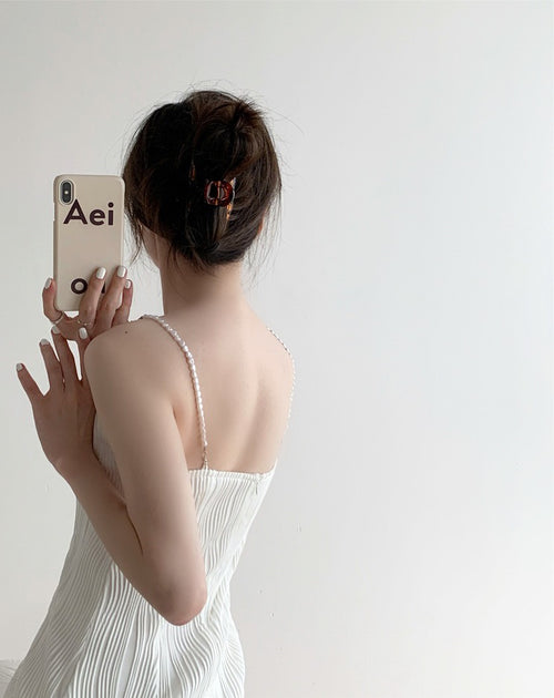 Women Sleeveless Halter A-line Midi Dress