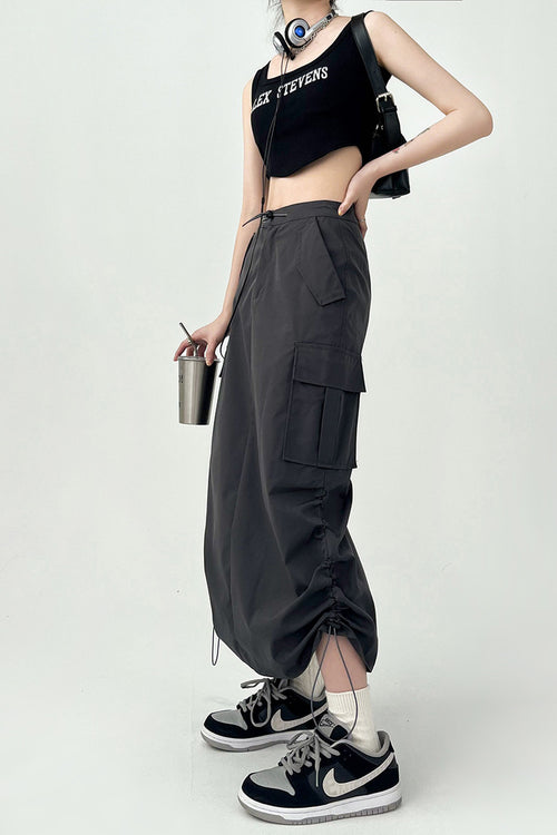 Dark Grey Women Midi Skirt by Daisy Clothing | Classic Basic Fashion Piece