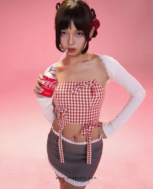 Red Lona Crop Top - She by Shj