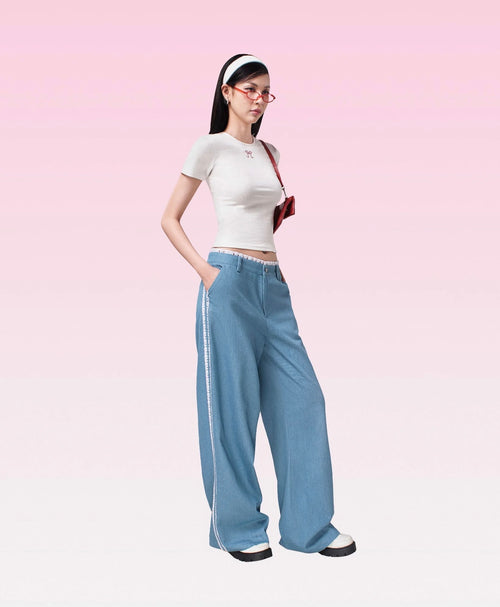 Bow Baby Tee - She by Shj | Women Short Sleeve T-shirt Crop Top