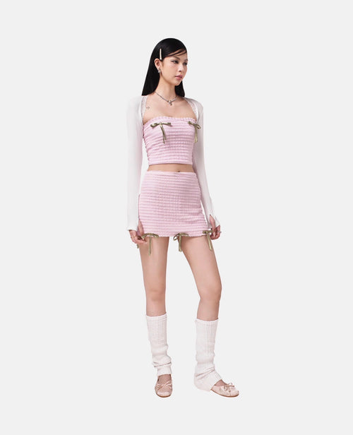 Pink Sakura Set - She by Shj | 1 Women Crop Top + 1 Mini Skirt