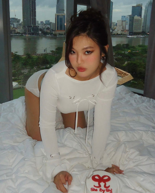 Lucy Top - She by Shj | Women Bodycon Long Sleeves Crop Top