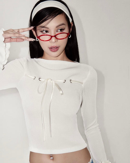 Lucy Top - She by Shj | Women Bodycon Long Sleeves Crop Top