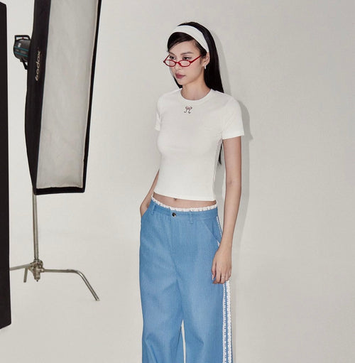 Bow Baby Tee - She by Shj | Women Short Sleeve T-shirt Crop Top