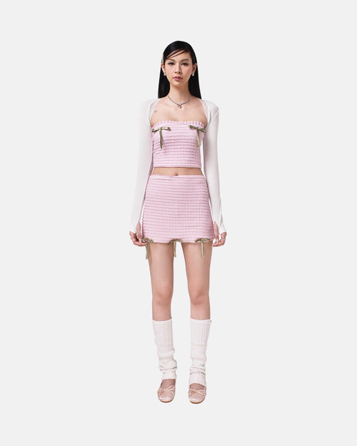 Pink Sakura Set - She by Shj | 1 Women Crop Top + 1 Mini Skirt