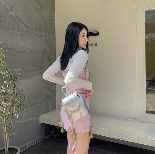 Pink Sakura Set - She by Shj | 1 Women Crop Top + 1 Mini Skirt