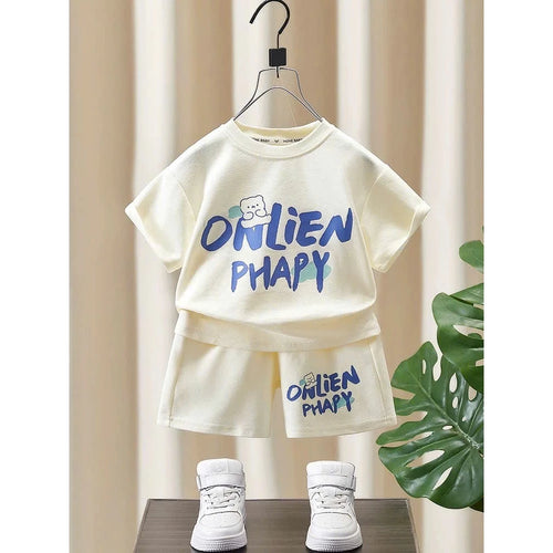 Cozy Bear Graphic Lounge Set in Cream