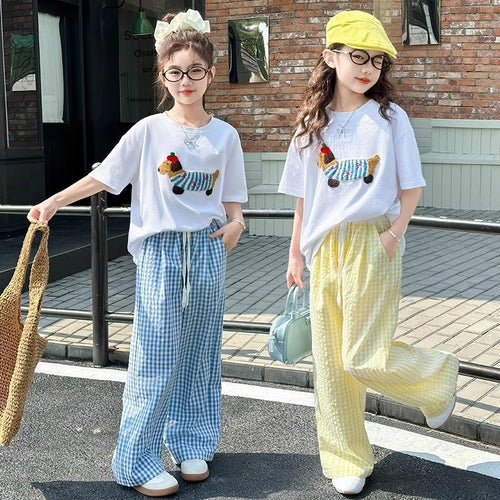 Playful Puppy Tee & Gingham Lounge Set