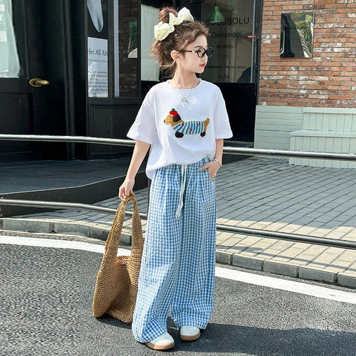Playful Puppy Tee & Gingham Lounge Set