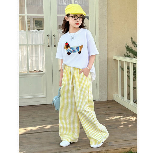 Playful Puppy Tee & Gingham Lounge Set