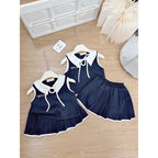 Navy Schoolgirl Style Pleated Set