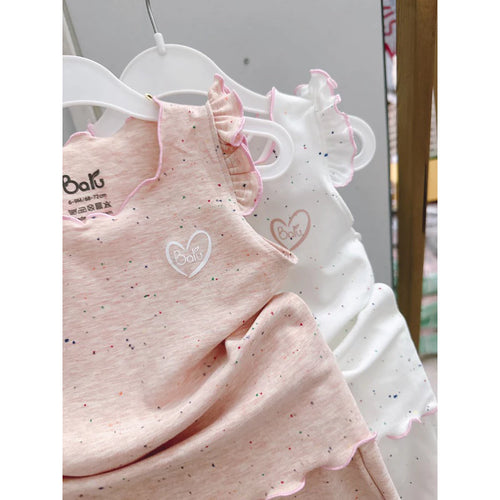 Heart Speckle Ruffle Knit Set