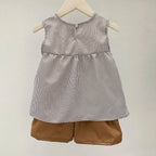Gingham Flutter Sleeve Top & Shorts Set