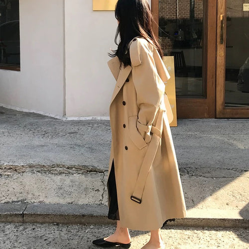 Elegant Double Buttons Trench Coat Jacket - Coats Jackets Outfit for Spring/Summer