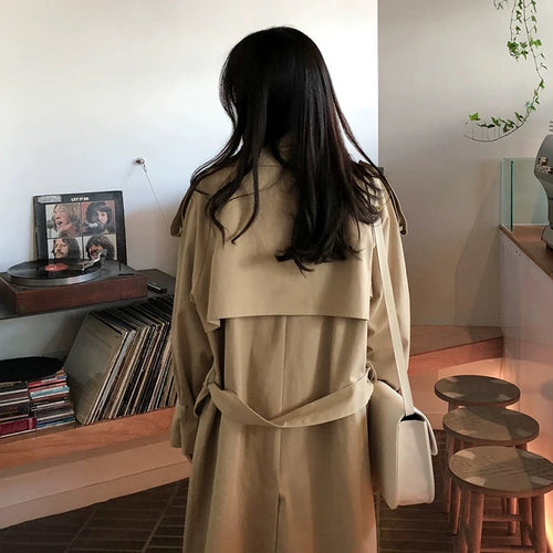 Elegant Double Buttons Trench Coat Jacket - Coats Jackets Outfit for Spring/Summer