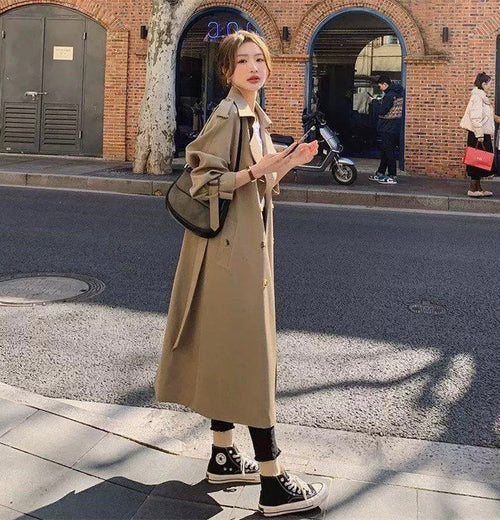 Elegant Double Buttons Trench Coat Jacket - Coats Jackets Outfit for Spring/Summer