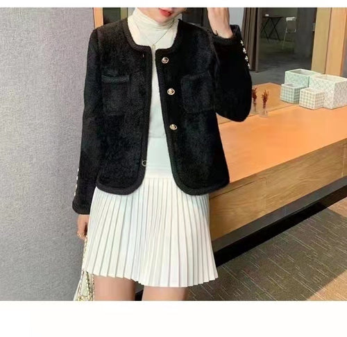 Women Elegant Scoop Neck Long Sleeves Cardigan – Knitted Cotton w/ Notched Buttons Cardigan Tops Jacket | Classic Basic Fashion