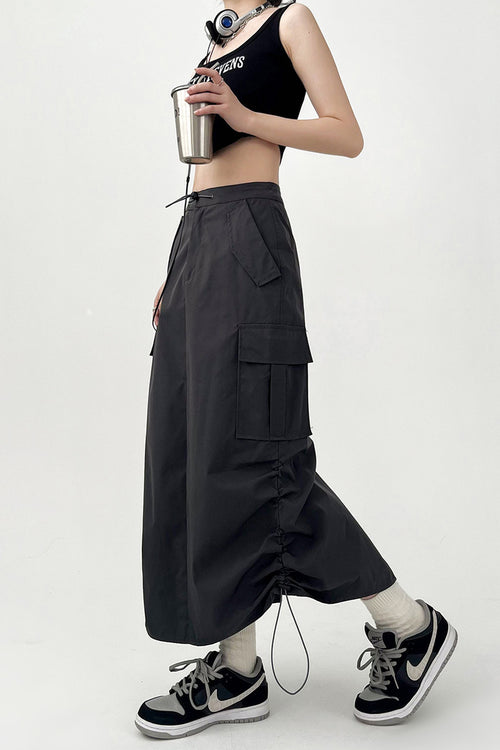 Dark Grey Women Midi Skirt by Daisy Clothing | Classic Basic Fashion Piece