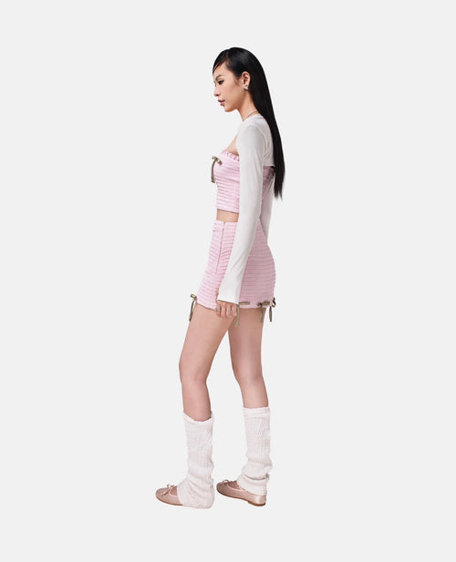 Pink Sakura Set - She by Shj | 1 Women Crop Top + 1 Mini Skirt