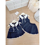 Navy Schoolgirl Style Pleated Set