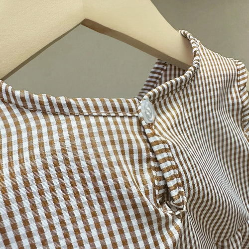 Gingham Flutter Sleeve Top & Shorts Set