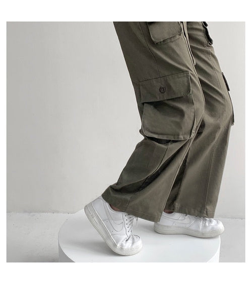 Women Streetwear Cargo Pant - Vintage Oversized Baggy Wide Leg Trousers | Y2K Streetwear