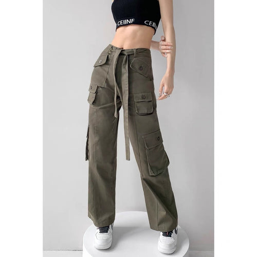 Women Streetwear Cargo Pant - Vintage Oversized Baggy Wide Leg Trousers | Y2K Streetwear