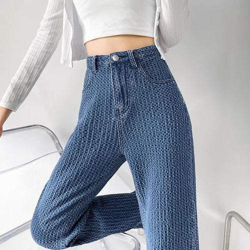 Women Streetwear Jeans Denim Pants - Vintage Baggy Relaxed Fit Wide Leg High Rise Trousers w/ Buttons Light Dark Blue| Y2K Streetwear