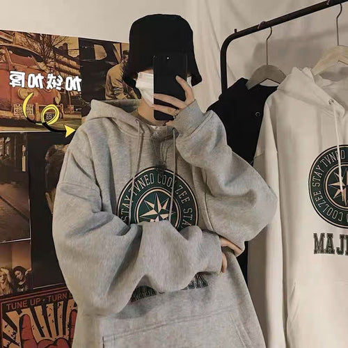 Hoodie For Unisex Women Men - Multiple Colors Vintage Cotton Oversized Long Sleeves Hoodies Jacket for Autumn and Winter | Retro Vintage
